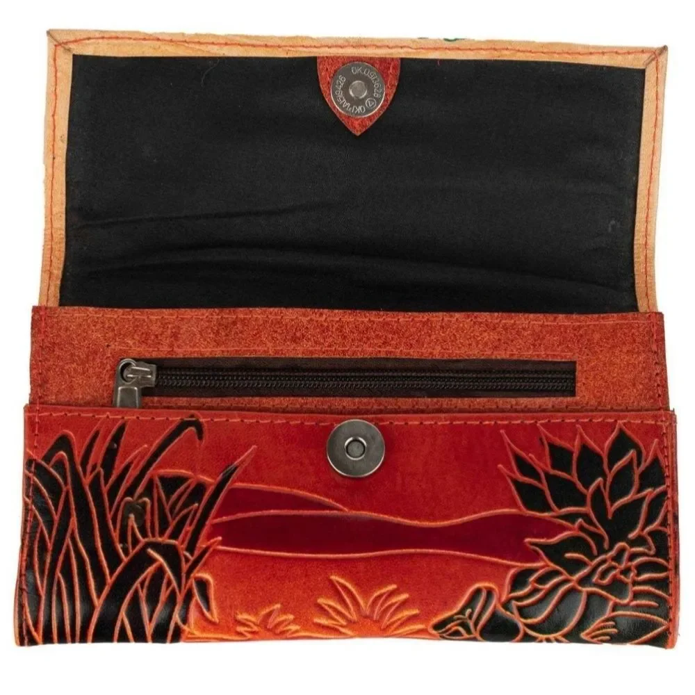 Elephant Made in India Leather Wallet 🐘Brown Green Red Yellow